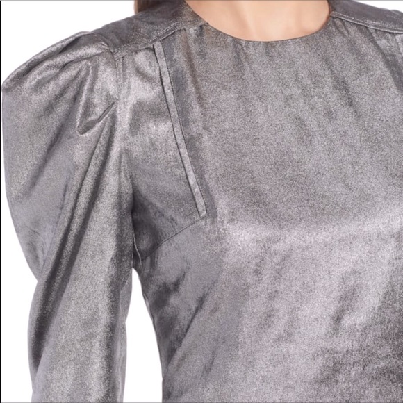 Something Navy long sleeve foil dress - Picture 4 of 8